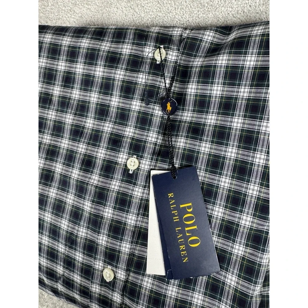 Polo Ralph Lauren Green / Yellow Plaid Dress‎ Shirt Sz 18.5 Slim Fit NWT $148